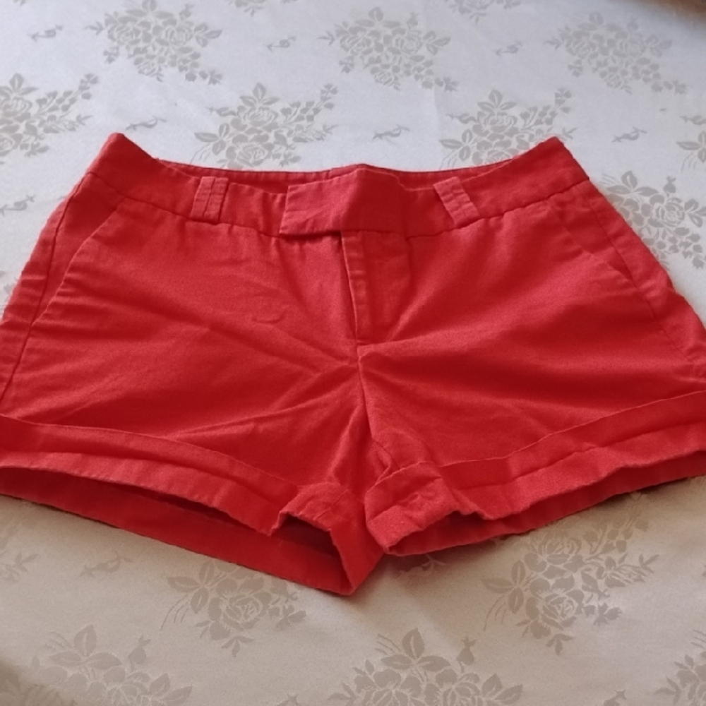 Banana Republic Red High-Waist Cotton Shorts